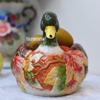 VỊT SỨ ĐỰNG BÁNH VÀ HOA QUẢ